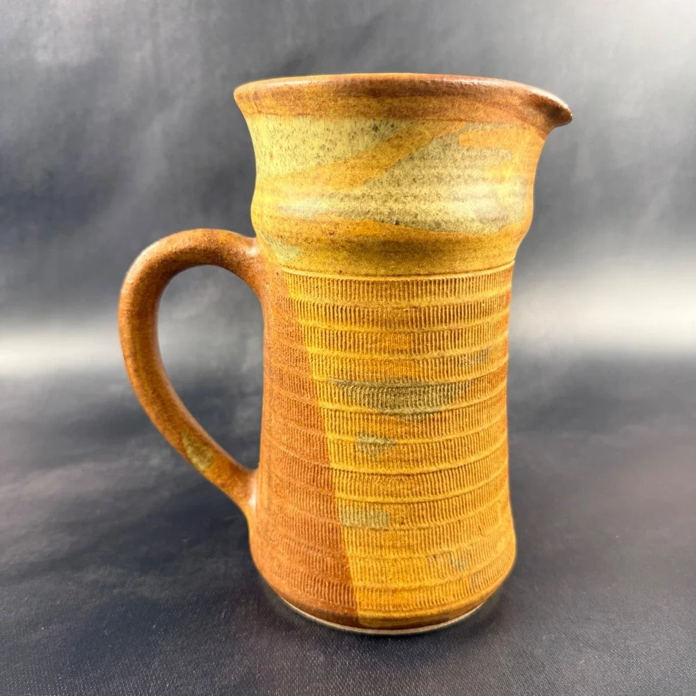 Kenneth Starbird Studio Pottery Stoneware Pitcher Signed Hand Thrown Jug